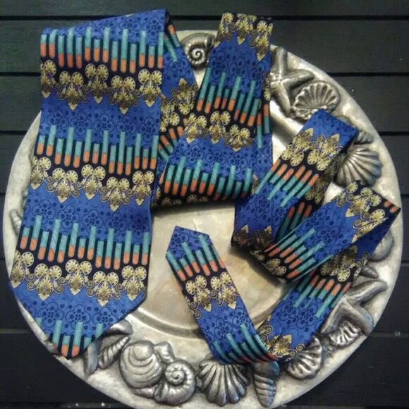 Tesoro Rosso uomo moda Silk Mens Necktie - Picture 3 of 5